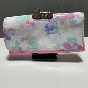 Ted Baker London Long Floral Print Wallet with Dog Clasp  7 1/2 x 4